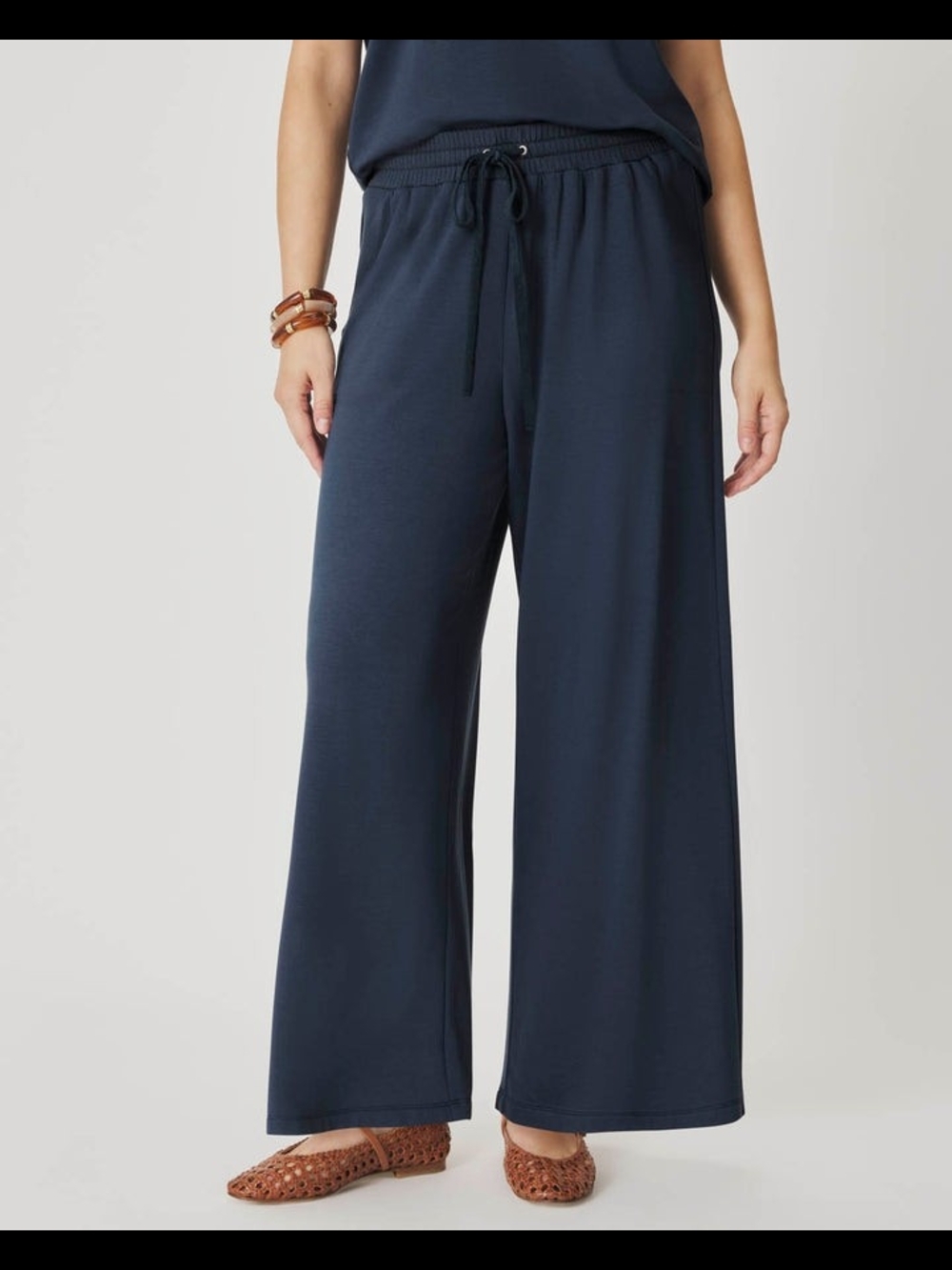 NWT Splendid Supersoft Jada Wide-leg Sweatpant - Navy